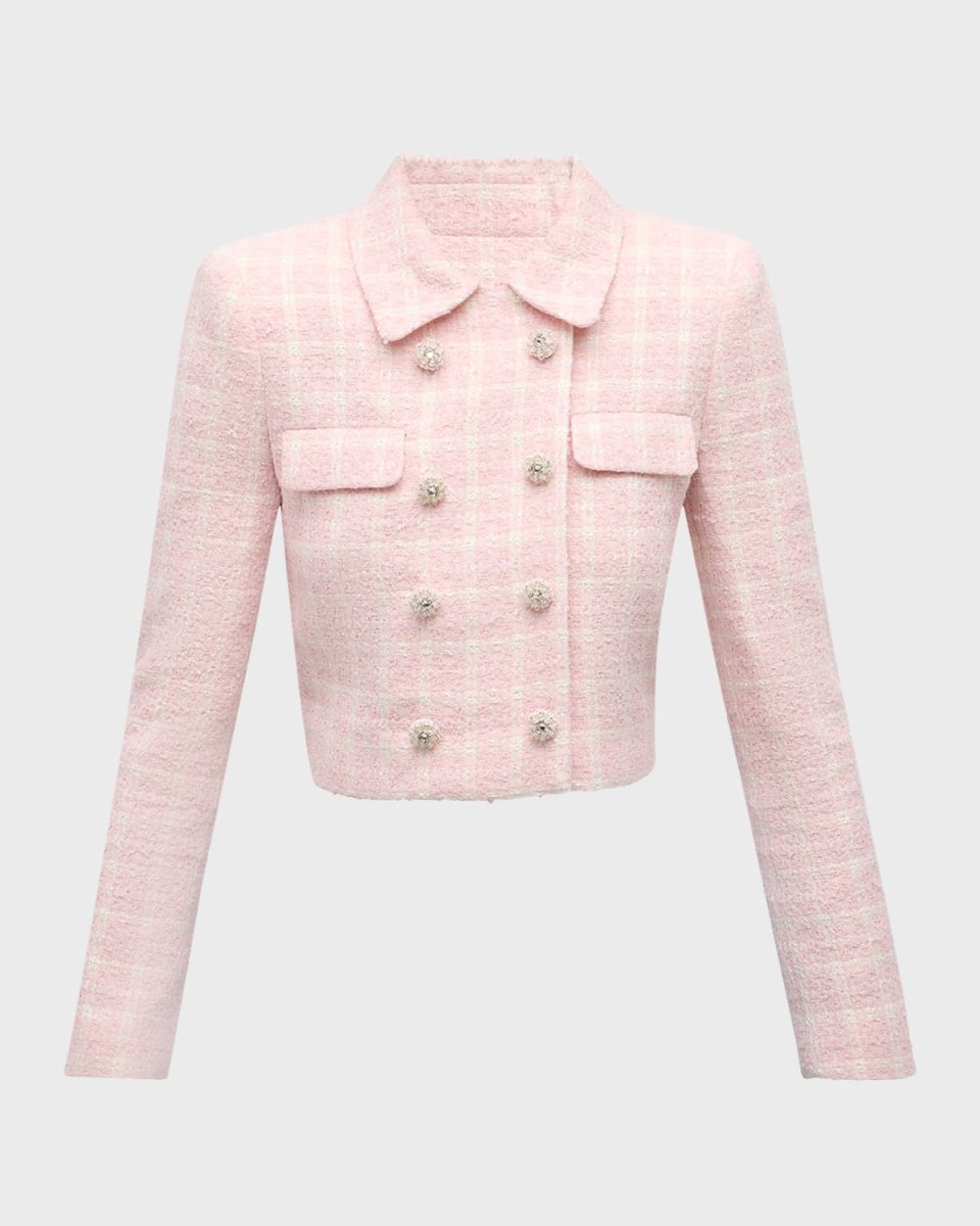 Cropped Double-Breasted Bouclé Jacket