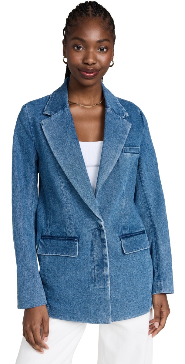 STAUD Maxwell Blazer Medium Wash