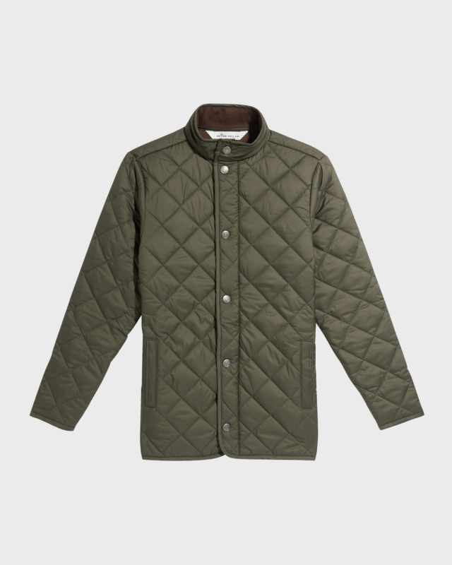 Boy's Suffolk Quilted Solid Coat, Size XXS-X