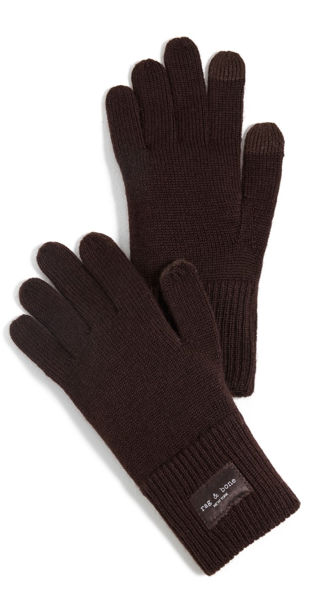 rag & bone Addison Gloves Chocolate Brown