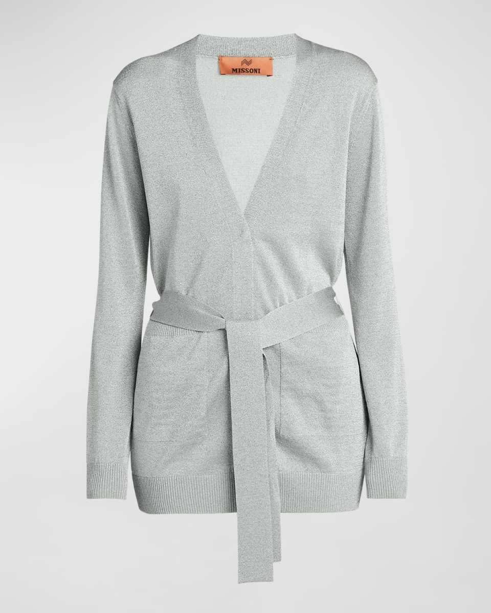 Metallic Wrap Cardigan