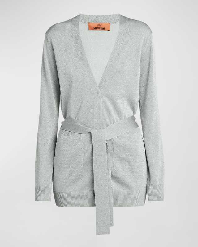 Metallic Wrap Cardigan