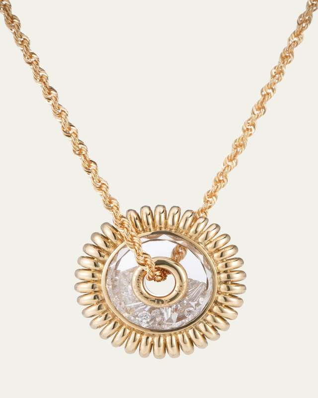 18K Yellow Gold Mola Roda Sapphire Kaleidoscope Shaker Necklace with Diamonds