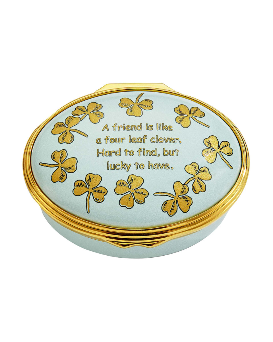 Four Leaf Clover Enamel Box
