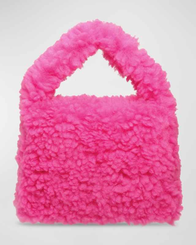 Girl's Moni Faux Shearling Top Handle Bag