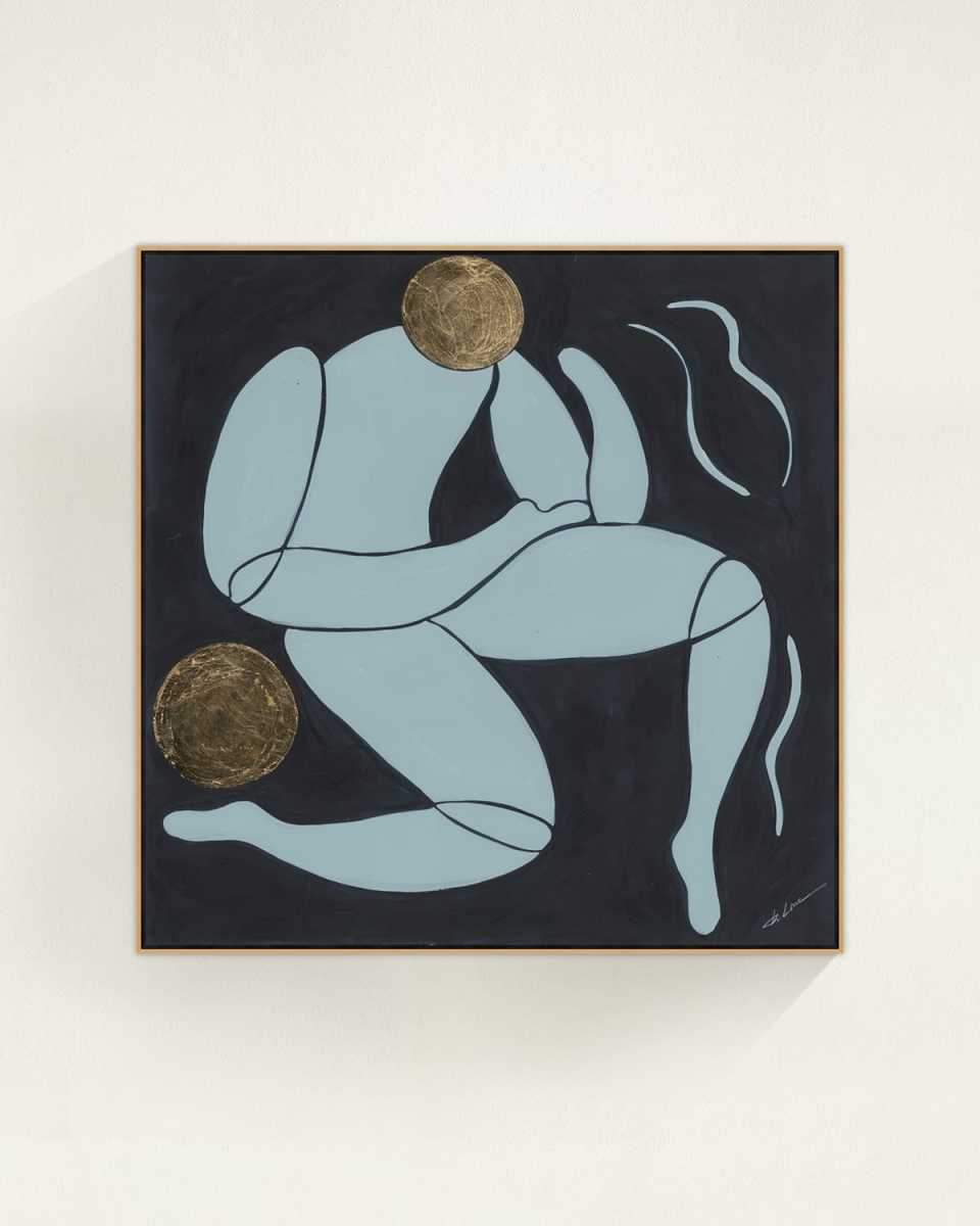 "Deco Figure II" Framed Giclee by Bella Lane, 41" x 41"