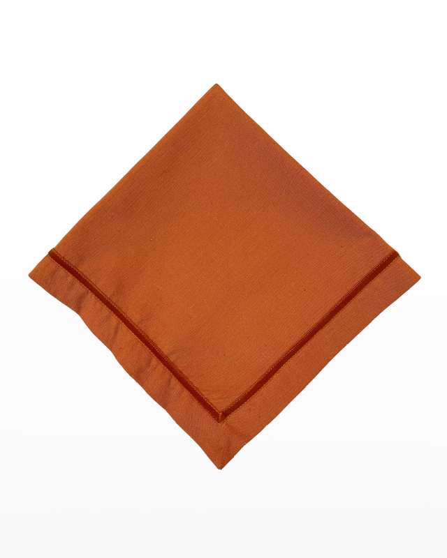 Velvet Trim Napkin - Pumpkin