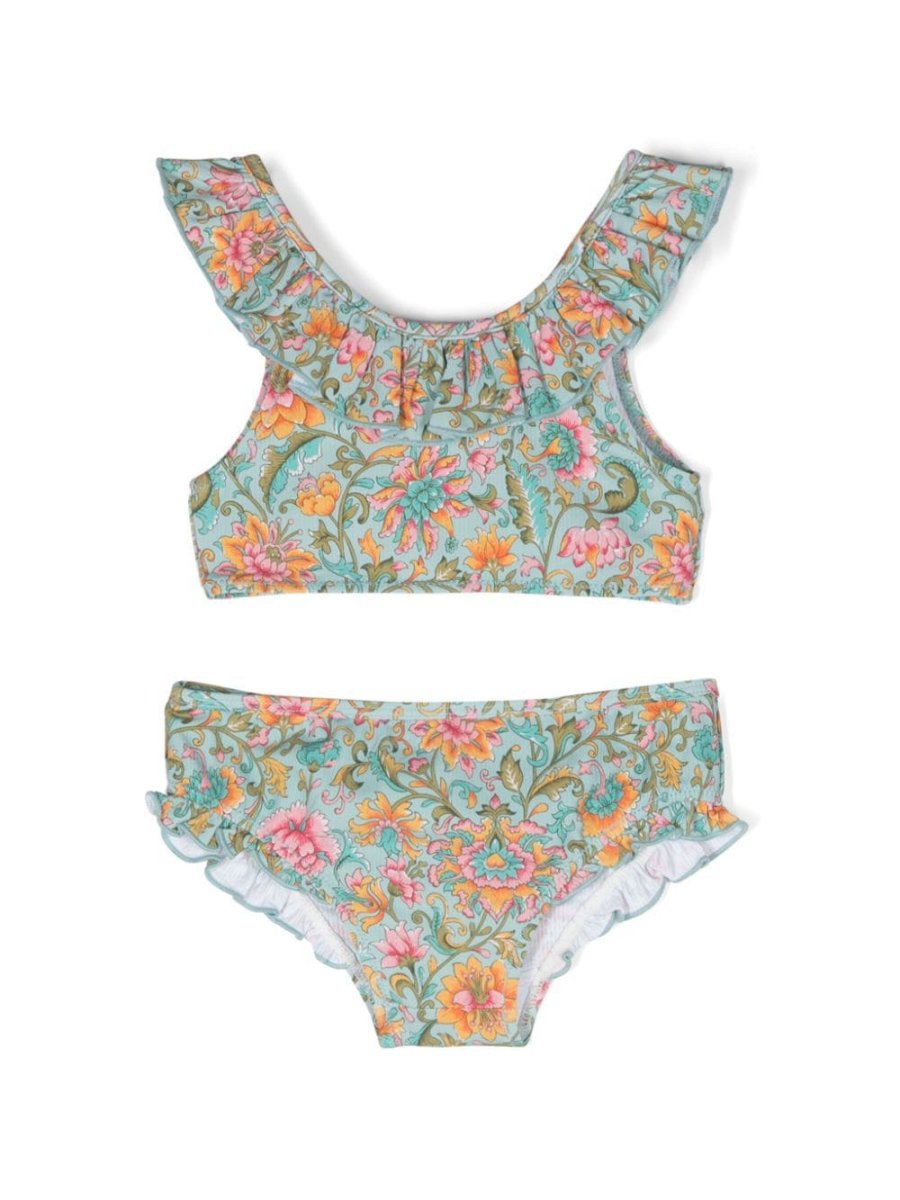 floral-print bikini