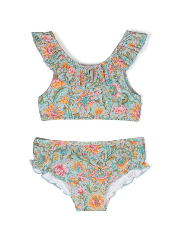 floral-print bikini