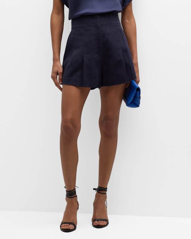 Bennett Pleated Wide-Leg Shorts