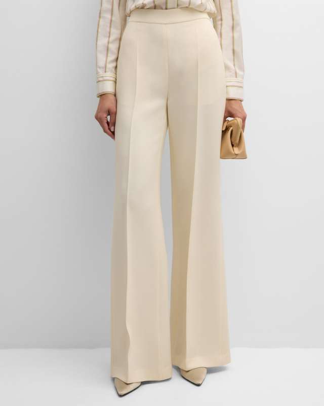 Bettina Flared Silk-Wool Pants