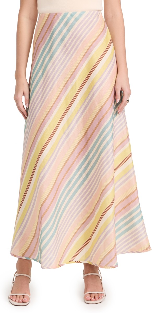 Zimmermann Halliday Bias Skirt Multi Stripe