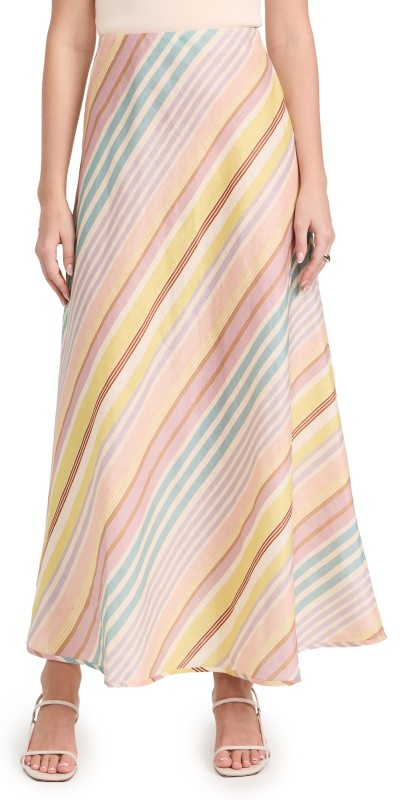 Zimmermann Halliday Bias Skirt Multi Stripe