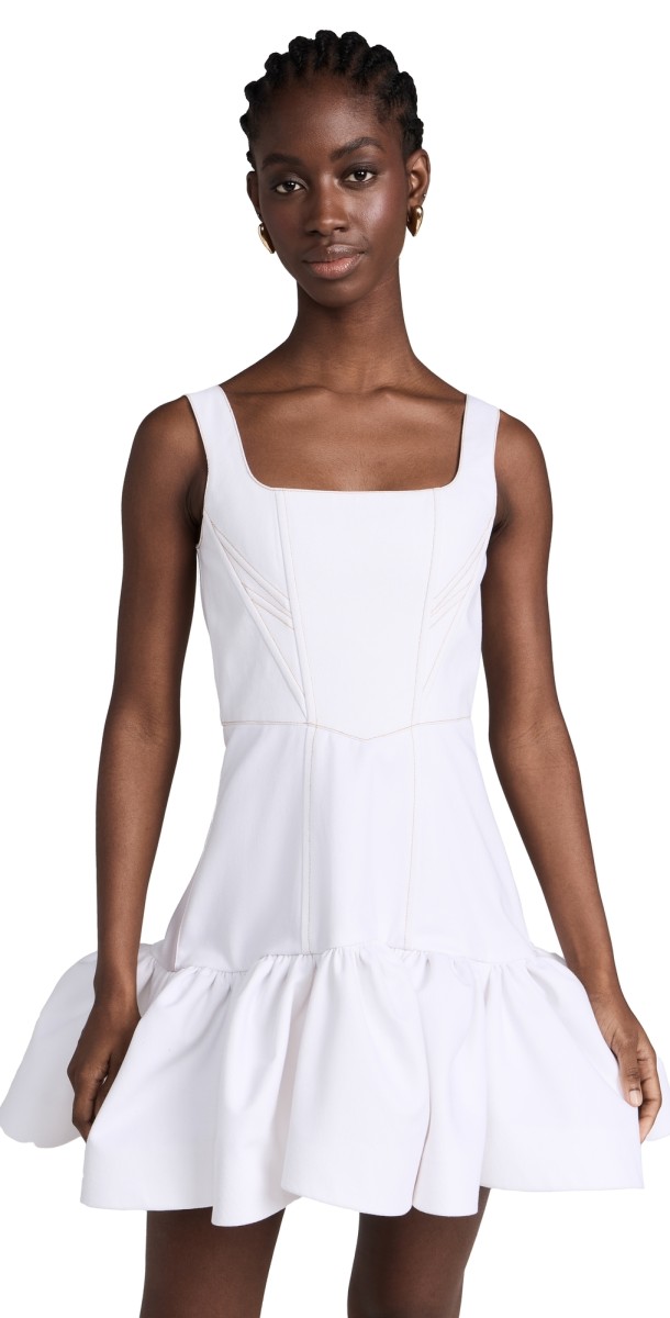 Bach Mai Corset Mini Volant Dress White