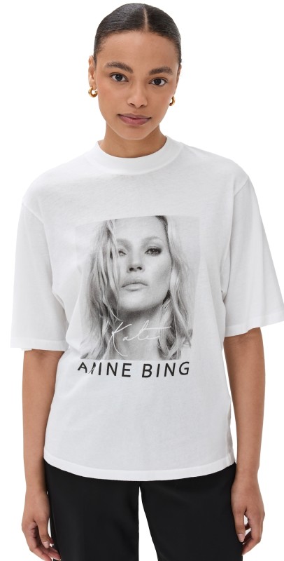 ANINE BING Kate Moss Avi Tee White