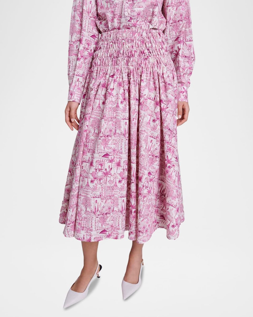 Junnalou Paris Toile de Jouy Midi Skirt