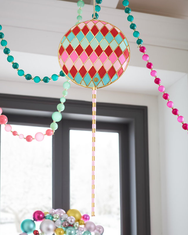 Harlequin Lollipop Christmas Display, 28"