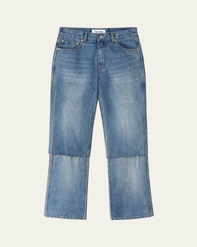 Layered Straight-Leg Jeans