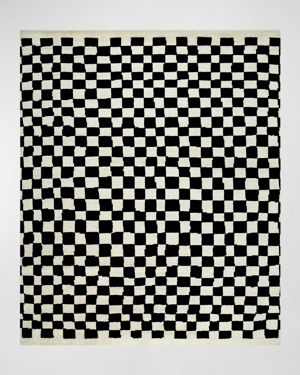 Damier Hand-Knotted Rug, 8' x 10'