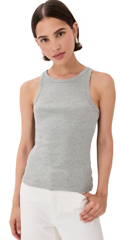 Nili Lotan Jennifer Rib Tank Heather Grey