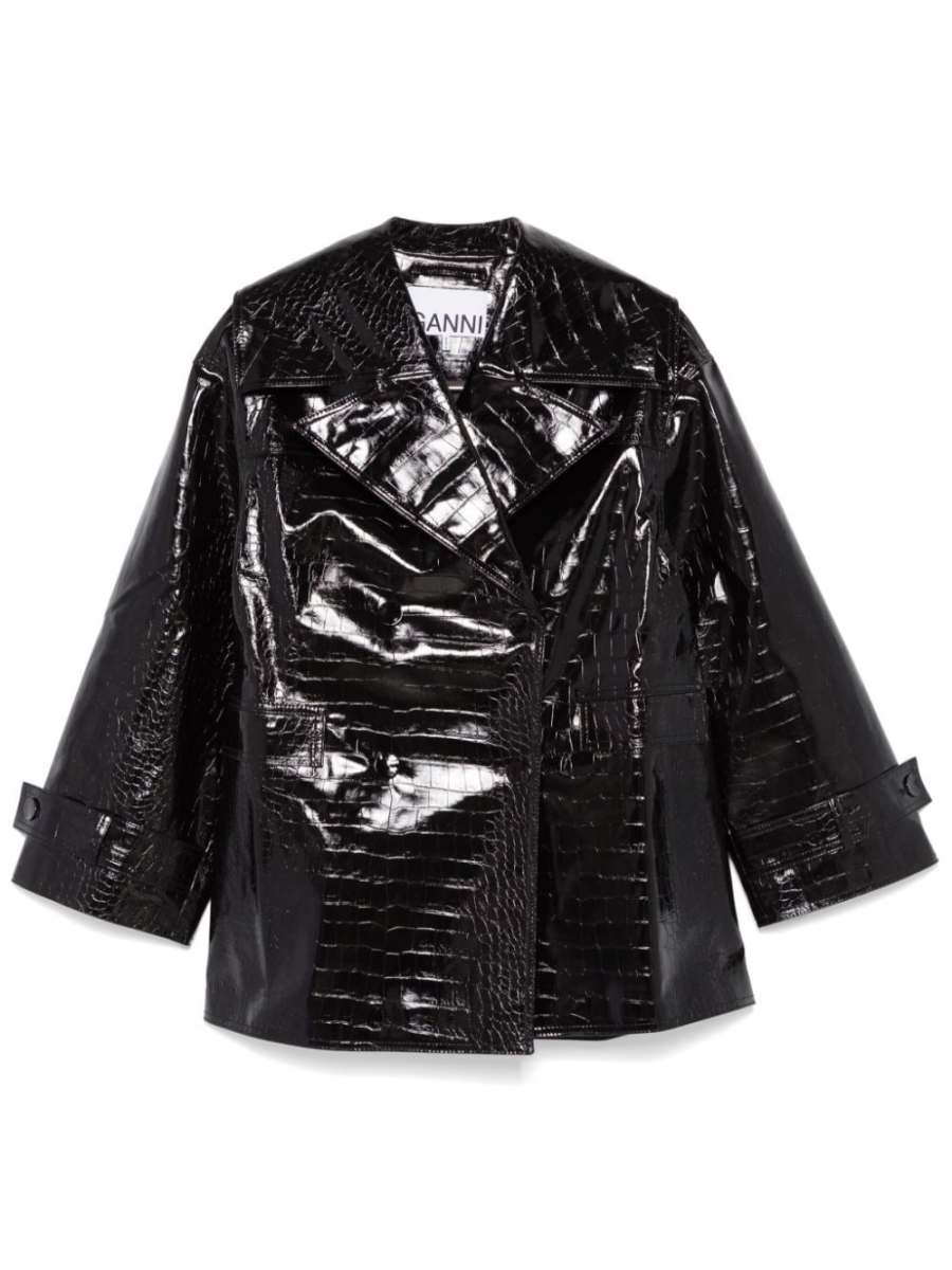 croc-embossed jacket