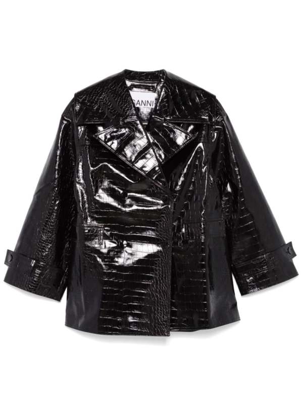 croc-embossed jacket