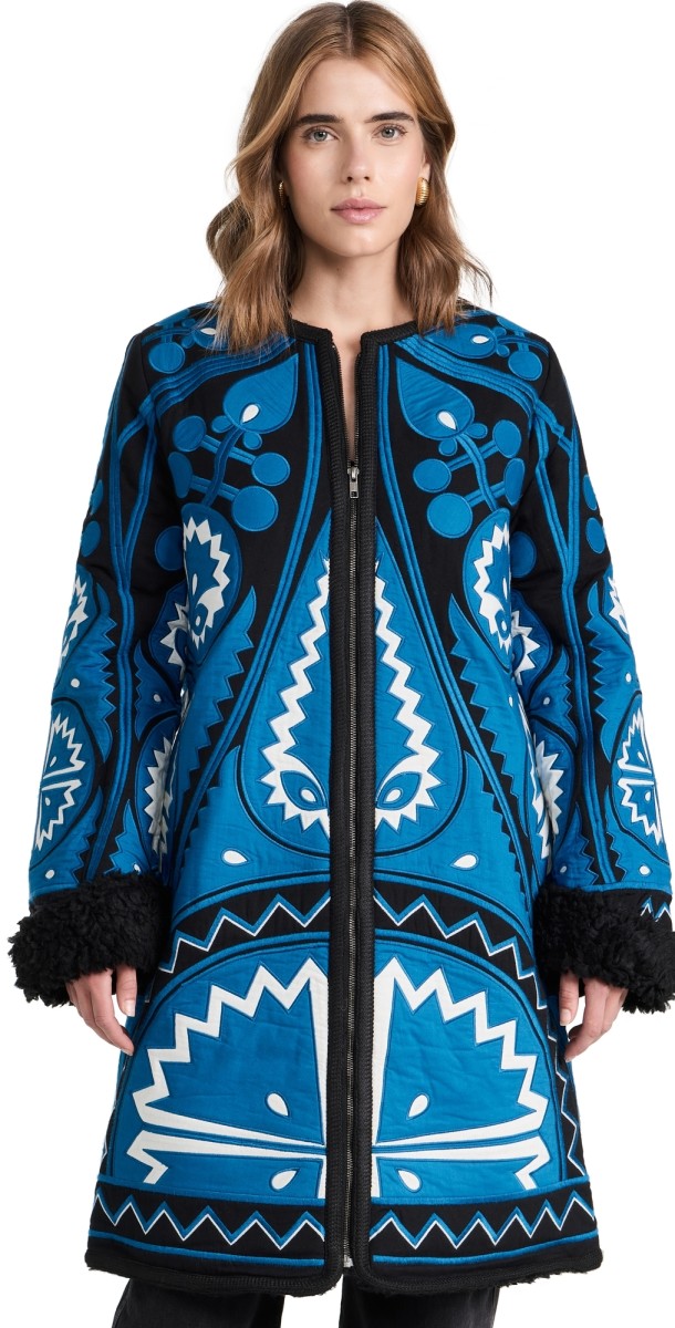 Sea Gael Applique Coat Blue