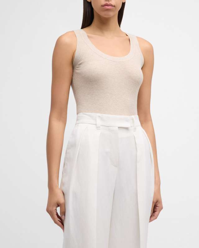 Paris Ribbed Scoop-Neck Sweater Tank