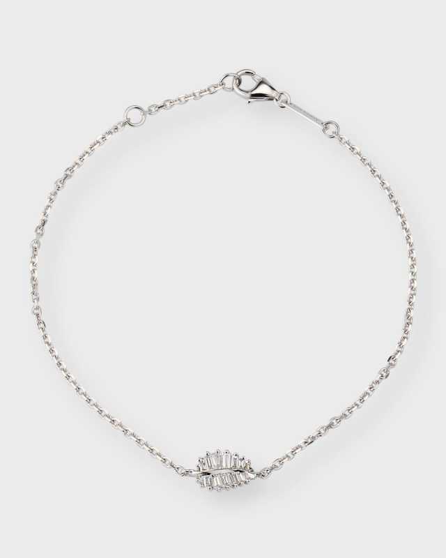18k White Gold Small Palm Leaf Bracelet