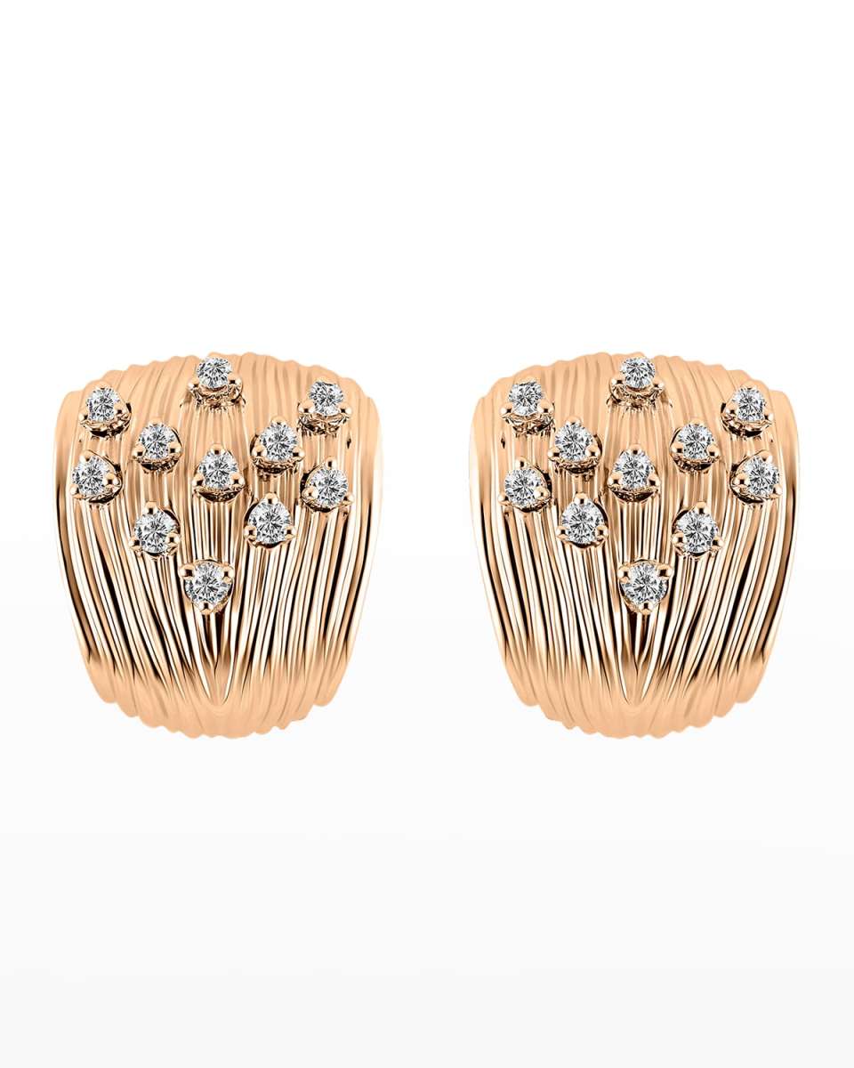 18K Bahia Pink Gold Earrings with VS/GH Diamonds