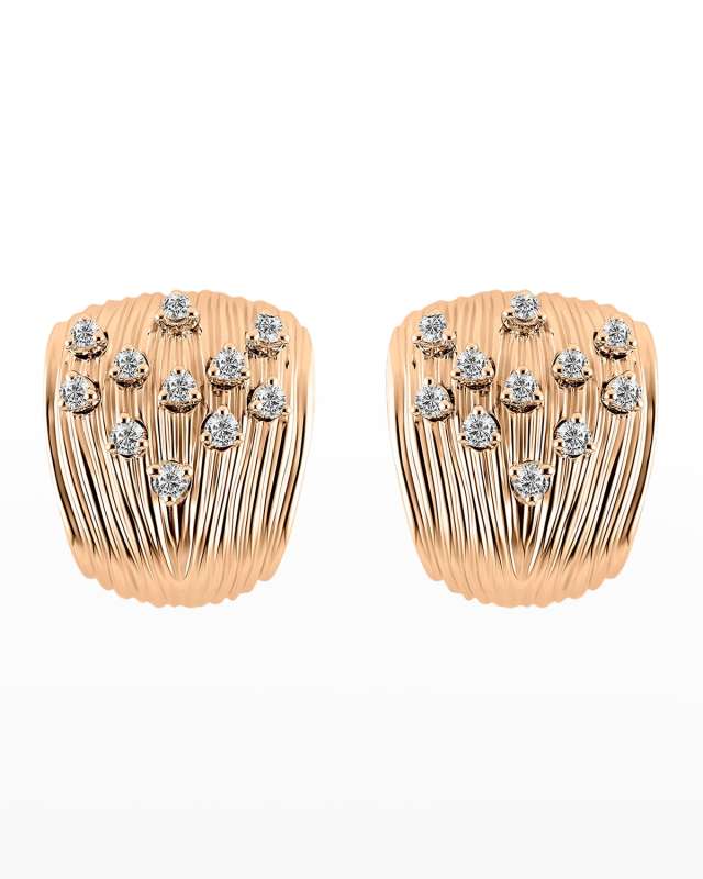 18K Bahia Pink Gold Earrings with VS/GH Diamonds