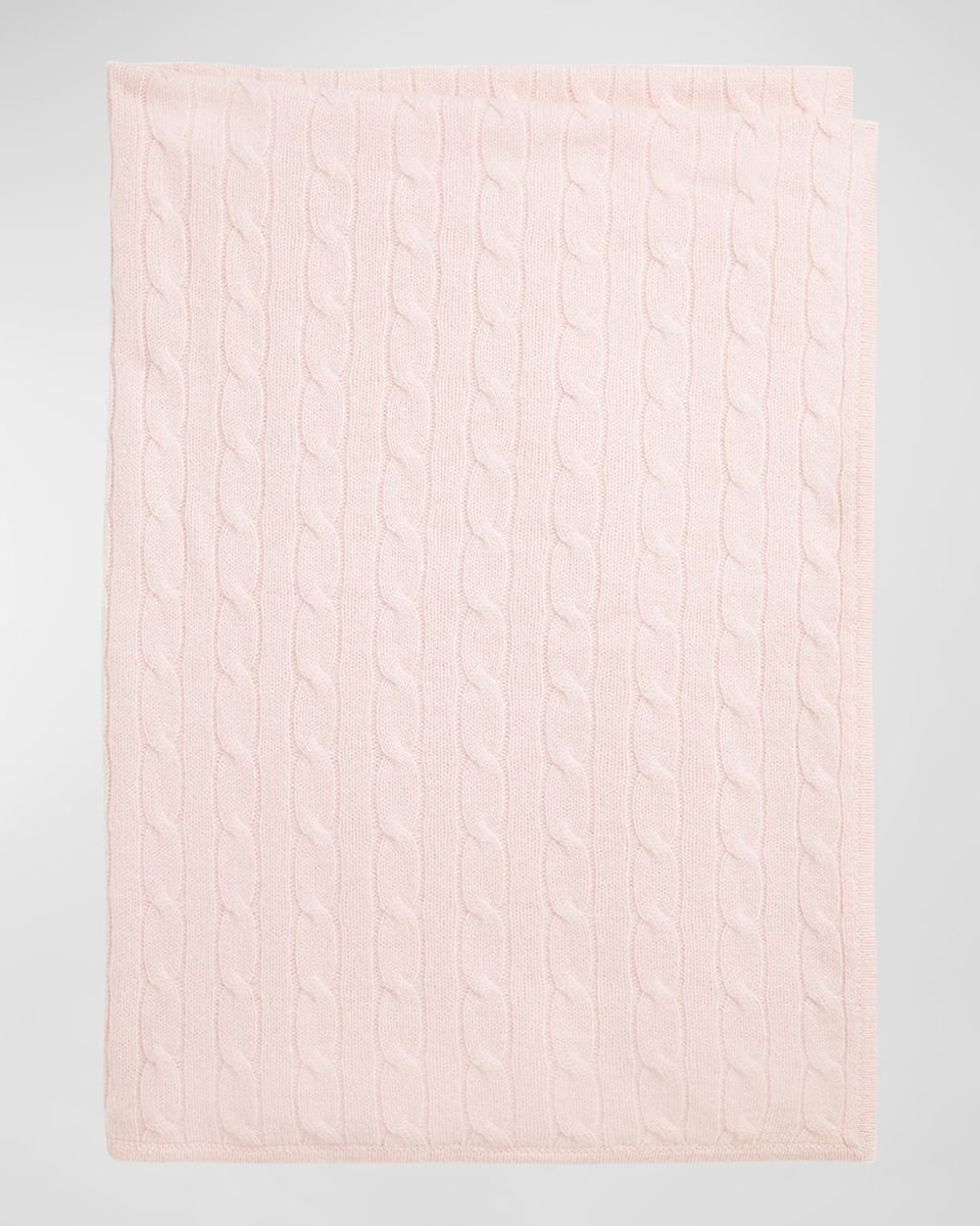 Girl's Cable Knit Cashmere Blanket