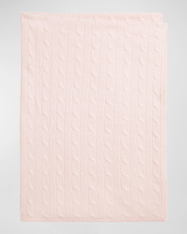 Girl's Cable Knit Cashmere Blanket