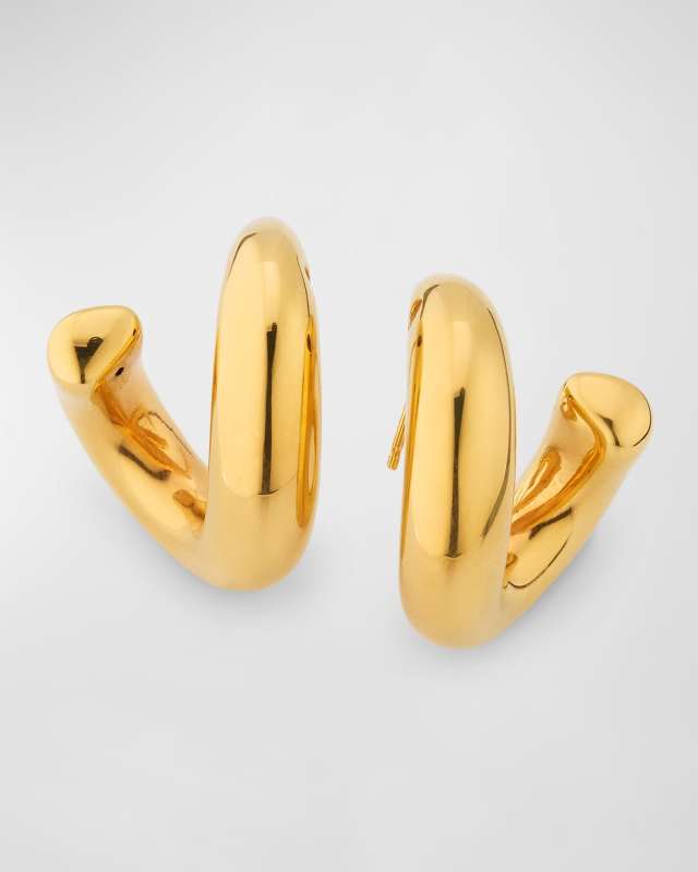 18k Curved Earrings