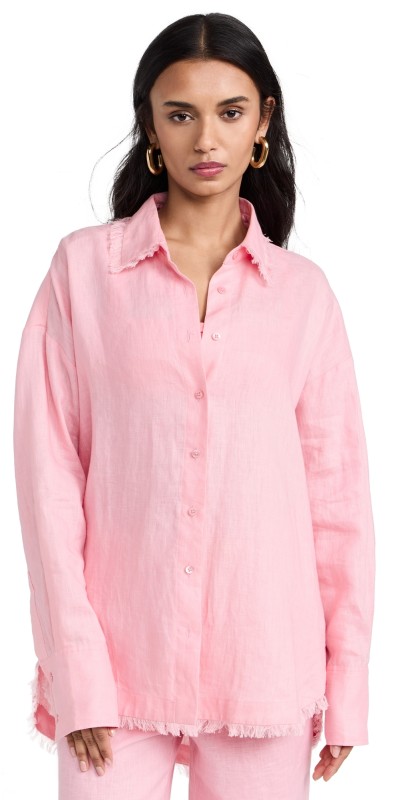 STAUD Colton Shirt Pearl Pink