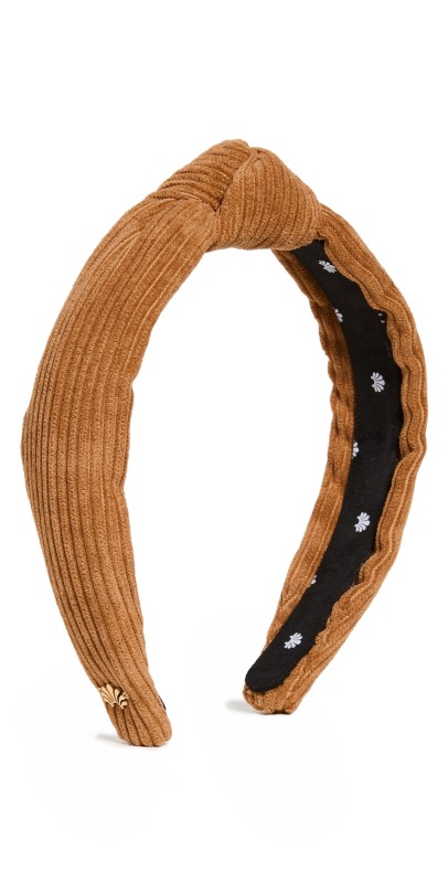 Lele Sadoughi Corduroy Slim Knotted Headband Camel