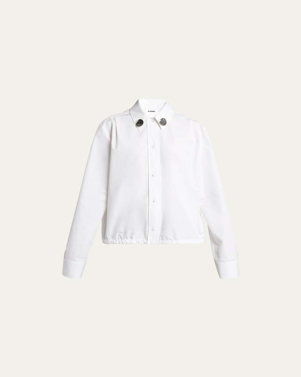 Embellished Collar Cotton Poplin Shirt