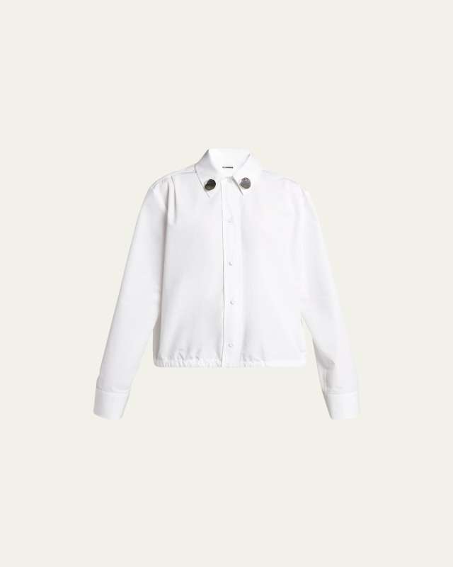 Embellished Collar Cotton Poplin Shirt