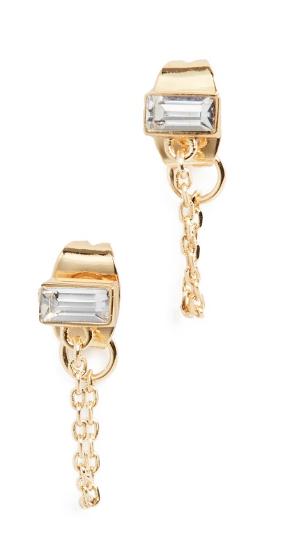 Gorjana Desi Chain Huggies White Crystal