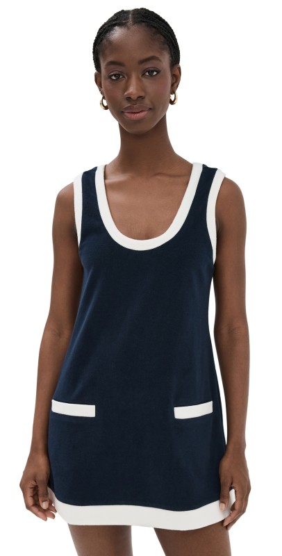 STAUD Morro Dress Navy/White