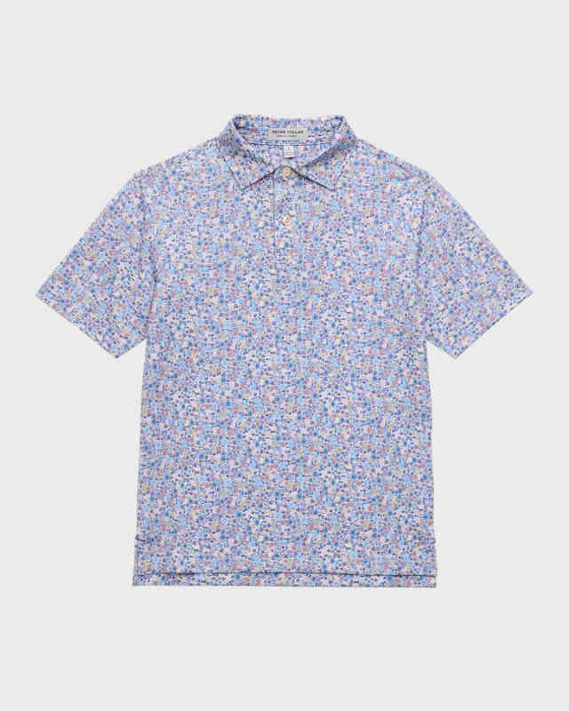 Boy's Groovy Groove Performance Jersey Polo Shirt, Size XS-