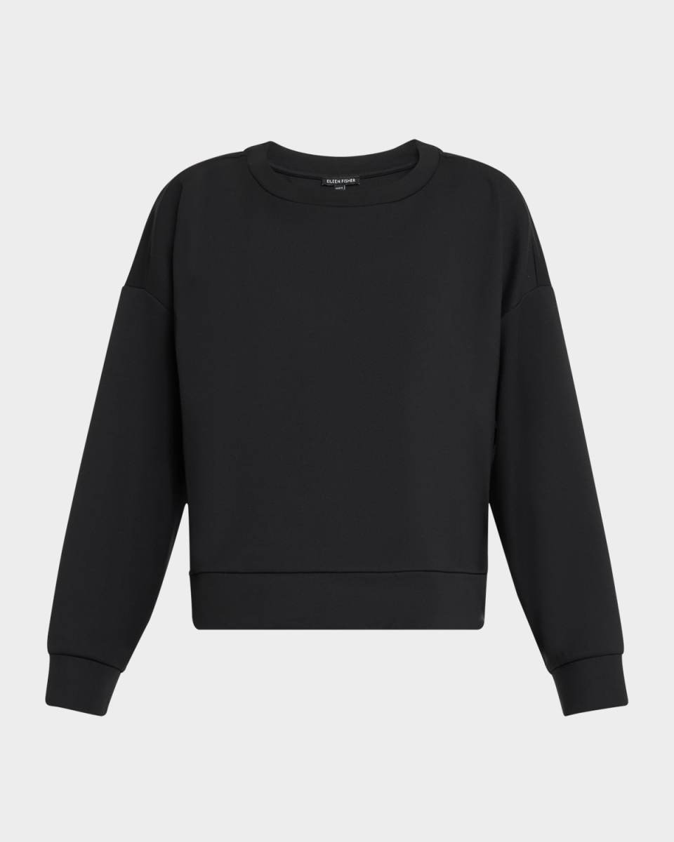 Petite Crewneck Lightweight Ponte Sweatshir