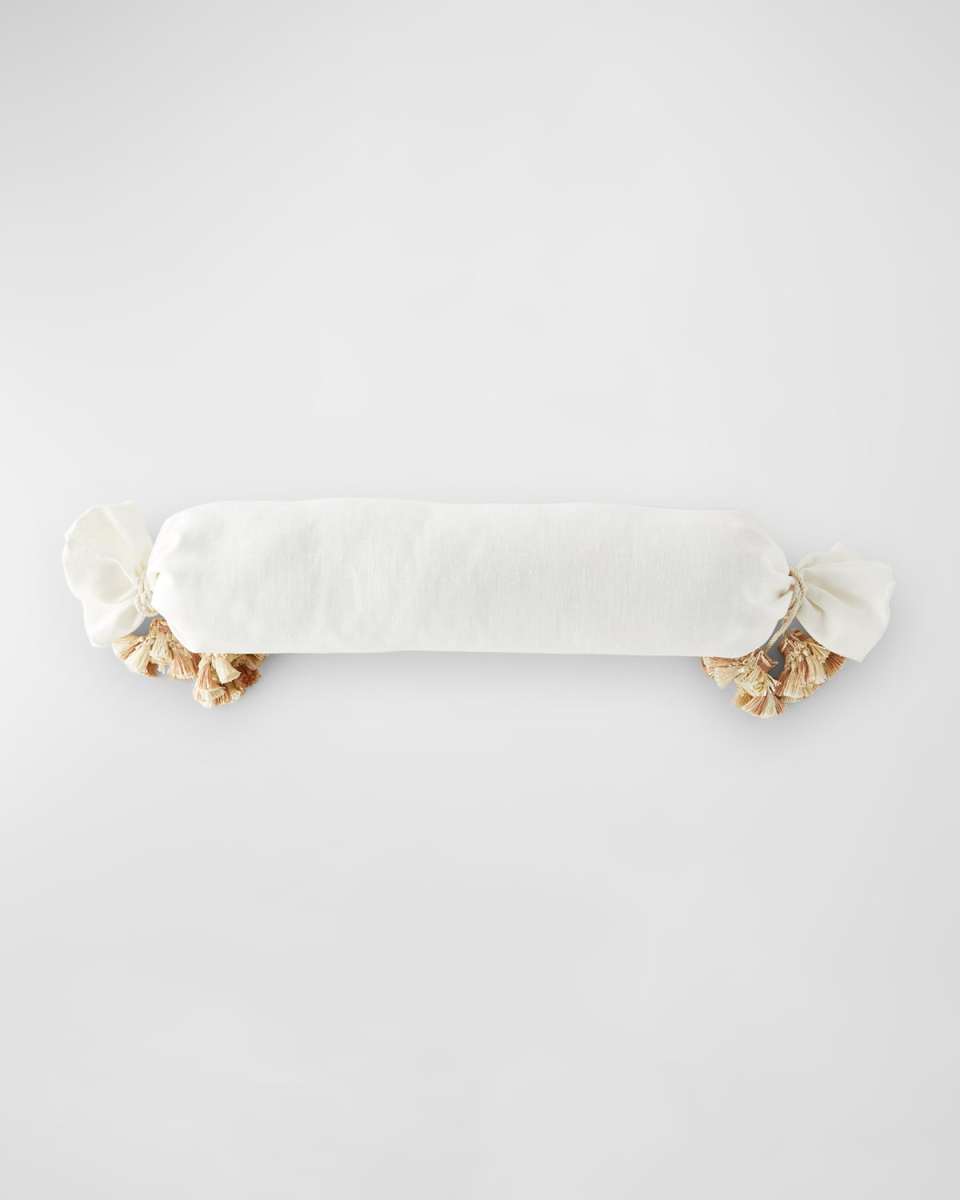 Tulip Embroidered Neckroll Pillow