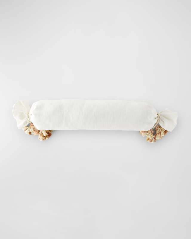 Tulip Embroidered Neckroll Pillow