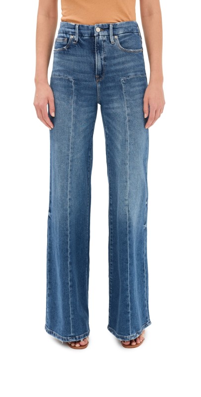 Good American Good Waist Palazzo Seamed Jeans Indigo659