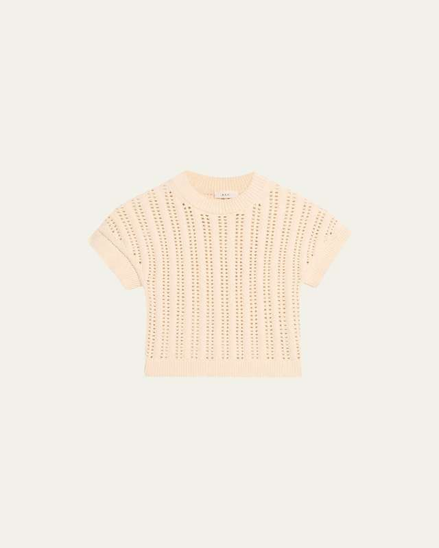 Amalie Short-Sleeves Open-Knit Top