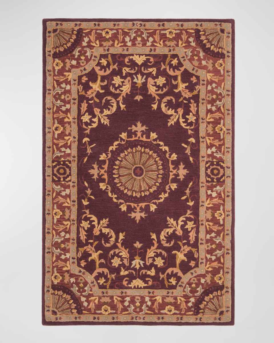 Burgundy Oaks Hand Tufted Rug, 5' x 8'