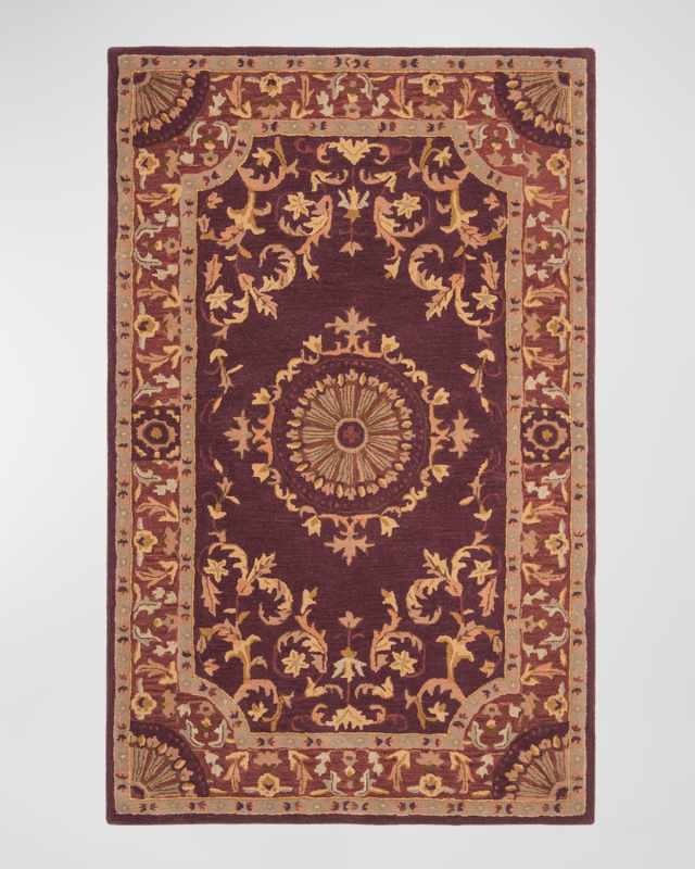 Burgundy Oaks Hand Tufted Rug, 5' x 8'