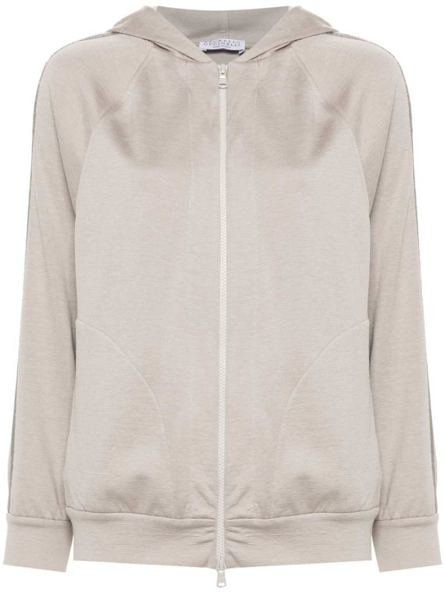 Monili chain-detail hooded jacket