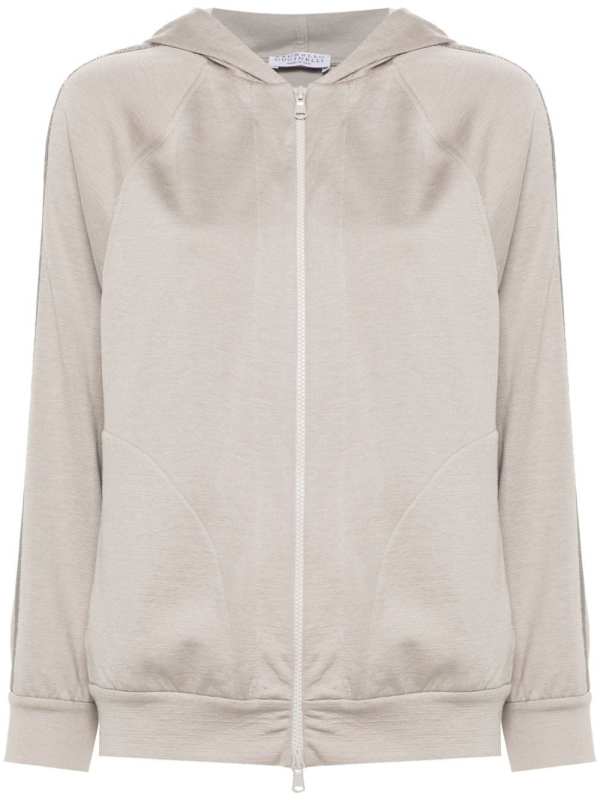 Monili chain-detail hooded jacket